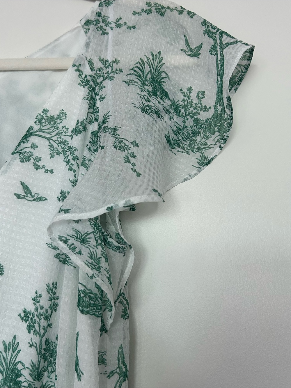 2 for 10$ ☀️ Flounce sleeves green landscape print maxi dress sz4 - Picture 11 of 16